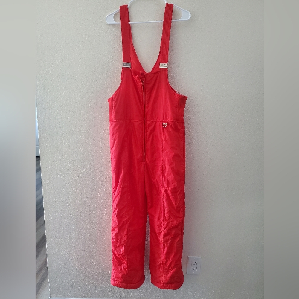 SKYR Vintage Orange Snowsuit Adjustable Straps Pockets Outdoors Size M
